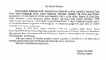 Akgün Mahallesi 1386 Ada 1 PARSEL 1 Nolu Gecekondu Önleme Bölgesi İmar Uygulaması Askı İlanı